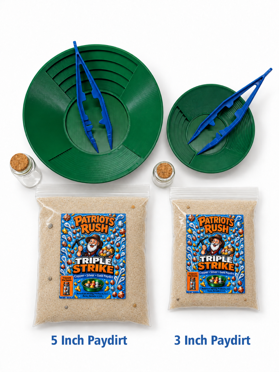 Patriots Rush Triple Strike – Kids Treasure Mining Kit With Mini 3 Inch Paydirt