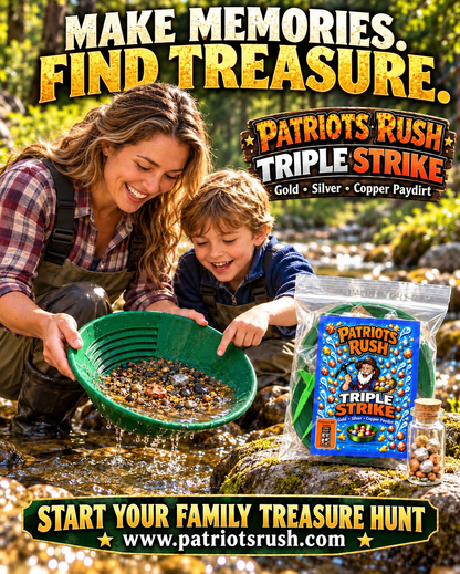 Patriots Rush Triple Strike – Kids Treasure Mining Kit With Mini 3 Inch Paydirt