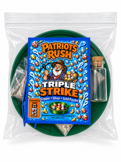 Patriots Rush Triple Strike – Kids Treasure Mining Kit With Mini 3 Inch Paydirt